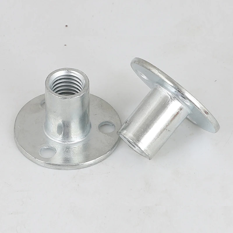 1pc M6/M8/M10/M12 zincato a tre fori piastra di ferro dado mobili in legno stecca dado di bloccaggio divano piede blocco strumento accessori