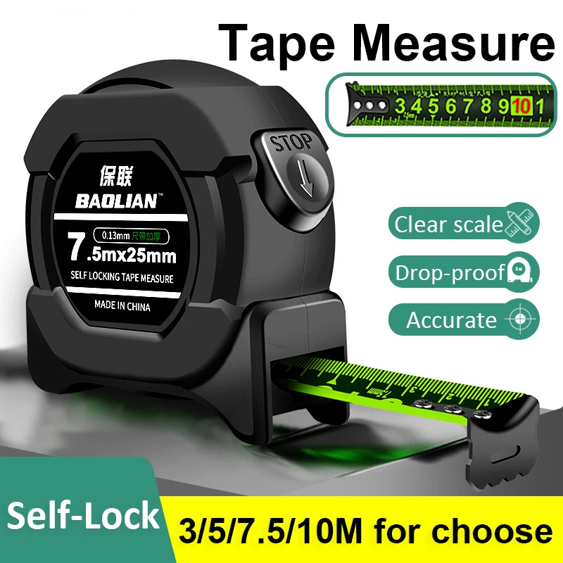 

Self Locking Tape Measure High Precision Fluorescent Steel Measuring Tool Ruler Tape Measures Tools Meter Widened Meter Ruler
