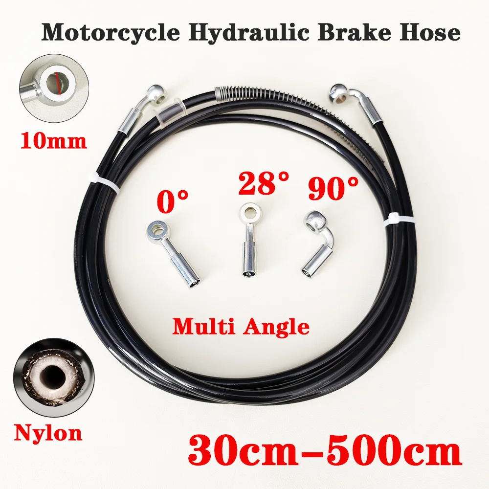 

AN3 Braided Brake Hose M10 0~28~90 Multiple Angles Available Motorcycle ATV Hydraulic Clutch DOT Flexible Tube Line Oil Hose