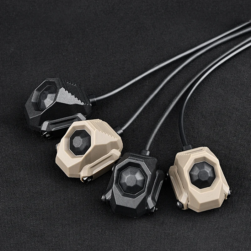 WADSN Axon Dual Function Button Remot Pressure Switch Fit 20MM Rail PEQ15 2.5MM/3.5MM/SF/CRANE Plug For Hunting Flashlight