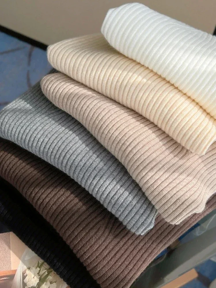 2025 suéter acanalado de punto para mujer, jersey básico con cuello en V elegante para otoño e invierno, suéter ajustado de manga larga Badycon de alta calidad