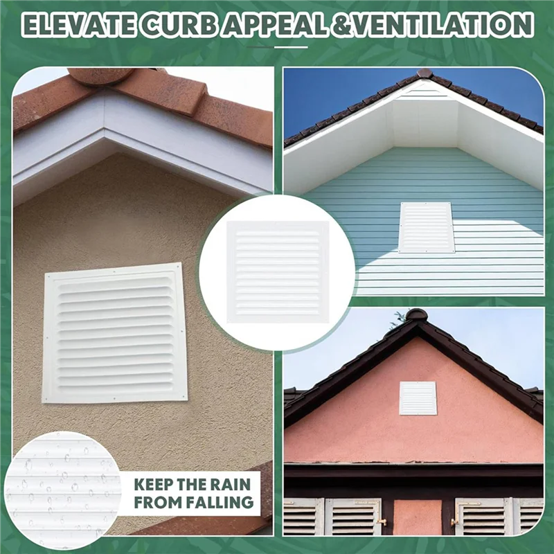 A01F-4Pcs aberturas de sótão aberturas de habilidade ventilação de parede de alumínio ventilação de galpão de metal com malha de tela grade de ventilação quadrada