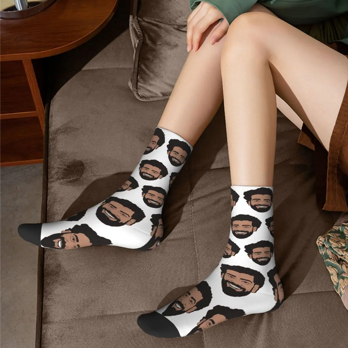 Kaus Kaki Mo Salah Liverpool Stoking Penyerap Keringat Harajuku Aksesori Kaus Kaki Panjang Sepanjang Musim Hadiah Natal Pria Wanita