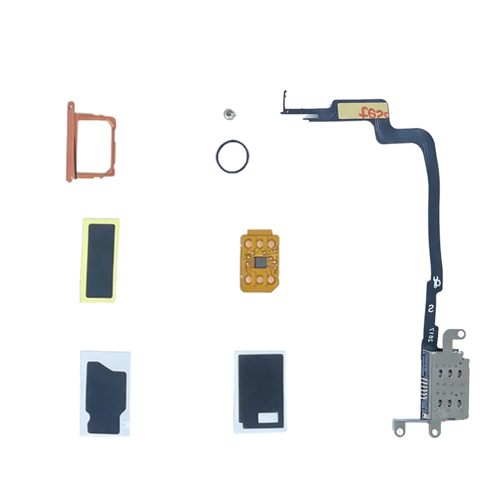 For iPhone 17Pro Max US Version ESIM to Dual SIM Conversion Flex Cable+Card Slot+SIM Tray+Super Snow IC+Sticker Repair Tools