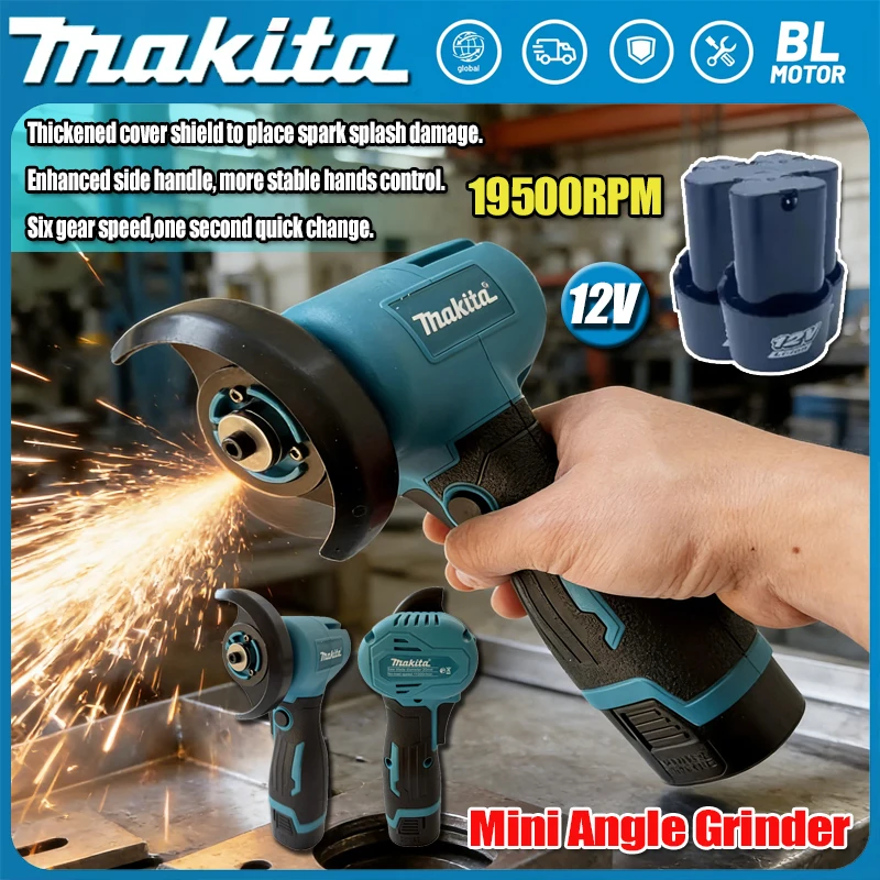 

Аккумуляторная мини-угловая шлифовальная машина Makita 12В, портативная, беспроводная, для полировки и резки, универсальная