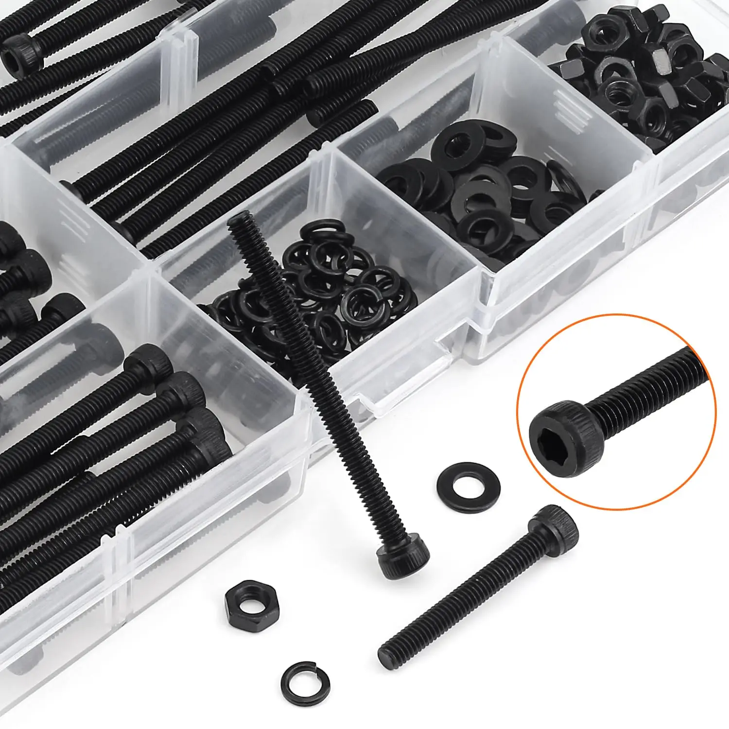 200 قطعة من M4 x 30 مللي متر/35 مللي متر/40 مللي متر/45 مللي متر/50 مللي متر مسدس مجموعة مقابس مسامير البراغي غسالات المكسرات أطقم ، الصف 12.9 سبائك الصلب ، thr بالكامل