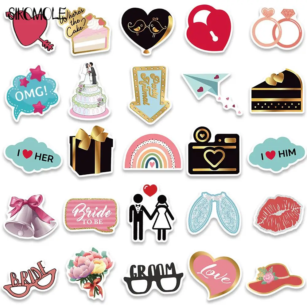 10/30/52PCS san valentino matrimonio amore adesivi Kawaii fai da te per bambini viaggio bagagli chitarra Skateboard Graffiti Sticker decalcomanie