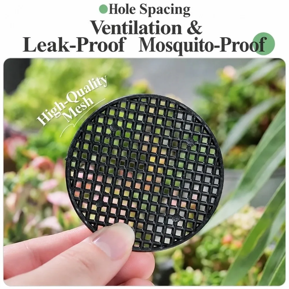 500/400/300/200/100/50/40Pcs Plastic Pot Hole Mesh Pad Round & Square Anti-Leak Flower Pot Drainage Screen Thickened Hollow Grid