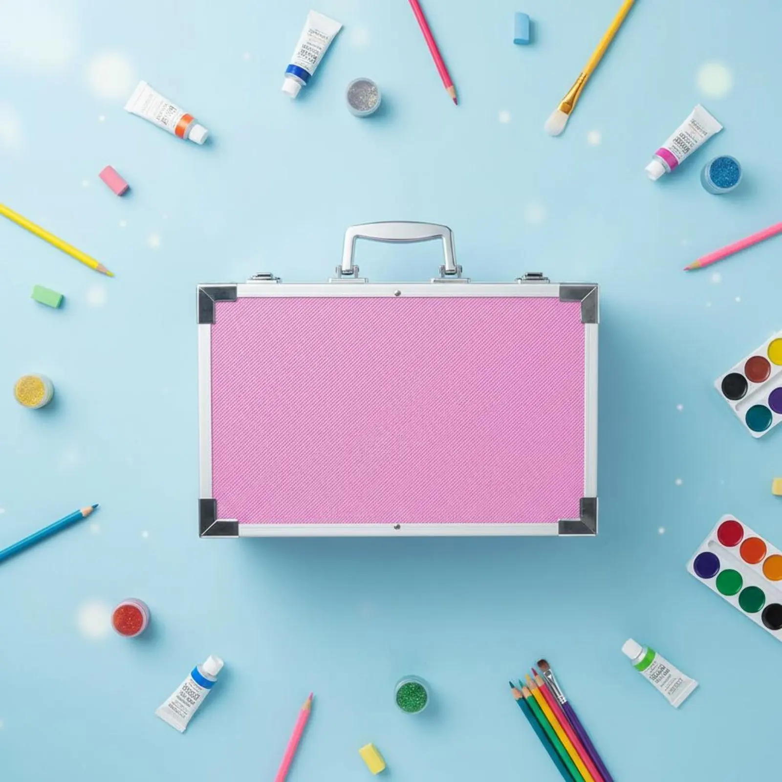 

Набор для рисования из 145 предметов, полный комплект в двухъярусном алюминиевом кейсе, отличный подарок для детей, школы, путешествий