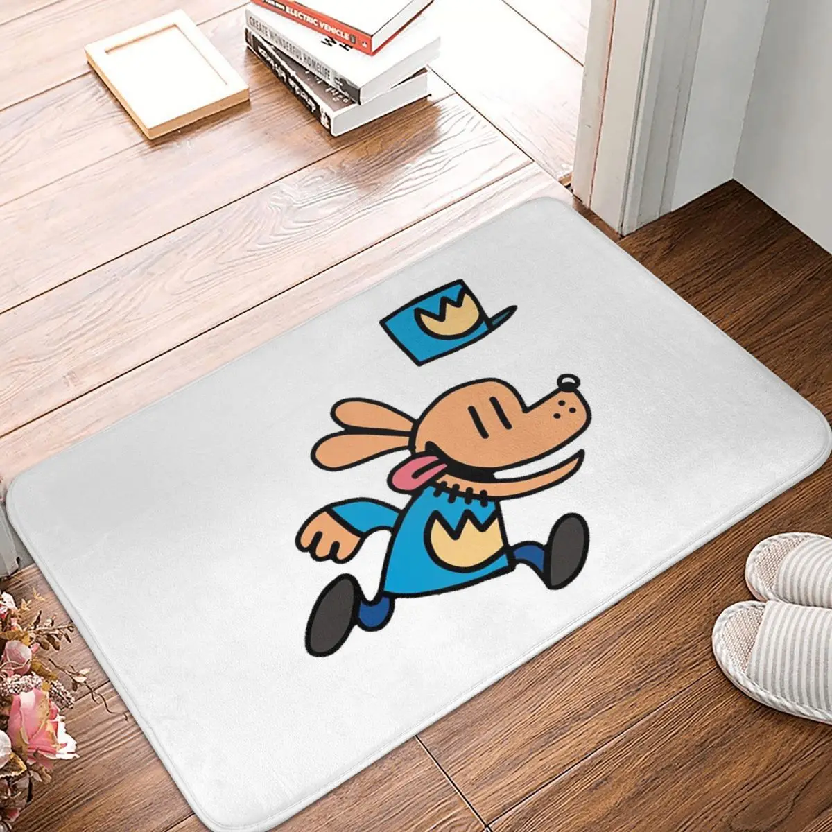 Vintage Officer Dog Man Running Anti-slip Doormat Floor Mat Carpet Rug for Kitchen Entrance Bathroom Living room Footpad Mats