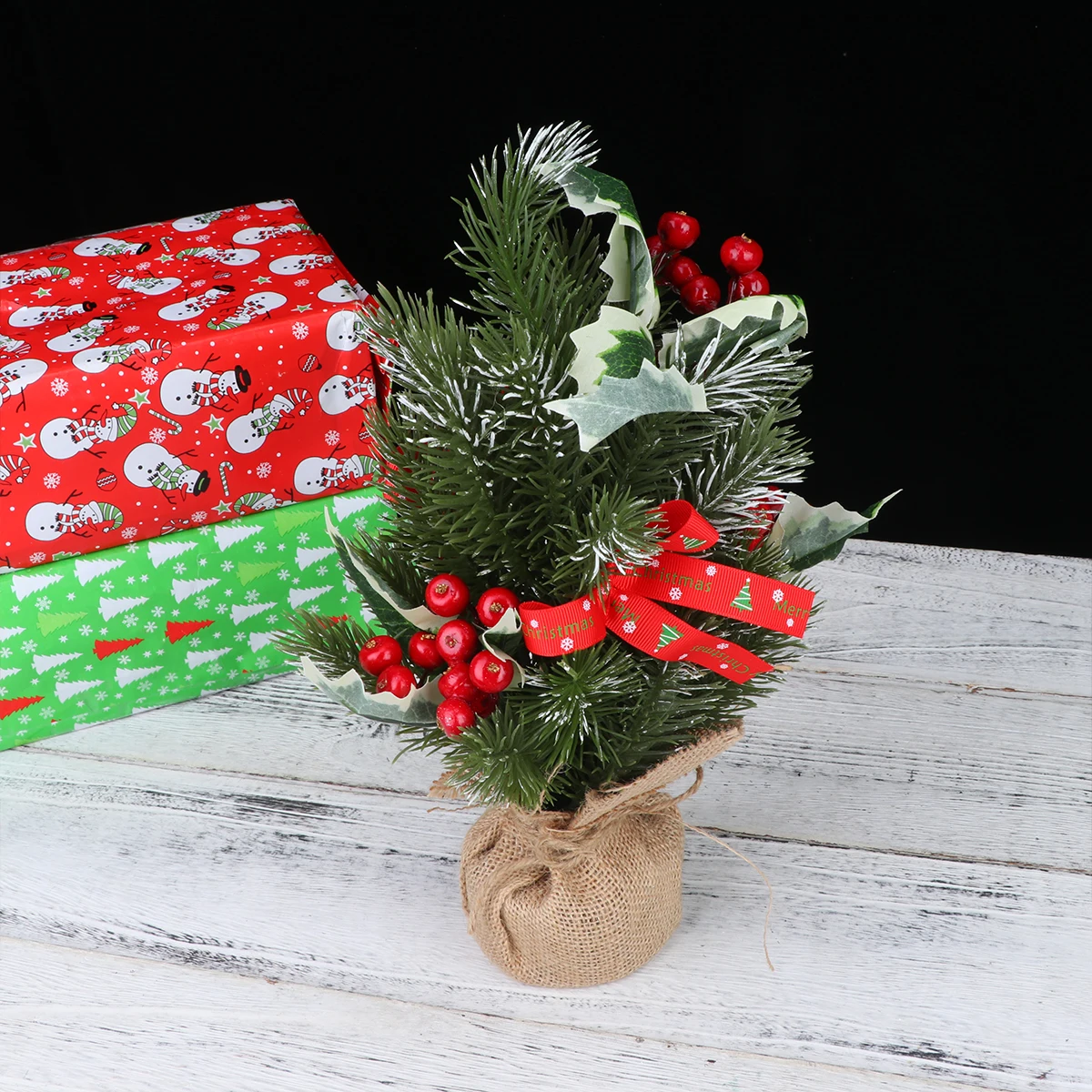 

Christmas Tree Ornaments Mini Decorative Accessories for Desktop Bedroom Living Room Xmas Party Festive Atmosphere Stylish