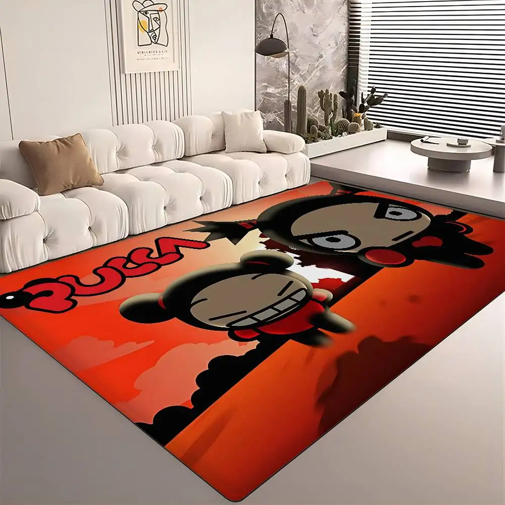 Animation Series P-Pucca Floor Mat Rectangle Anti-slip Home Soft Badmat Front Door Indoor Outdoor Mat Welcome Doormat