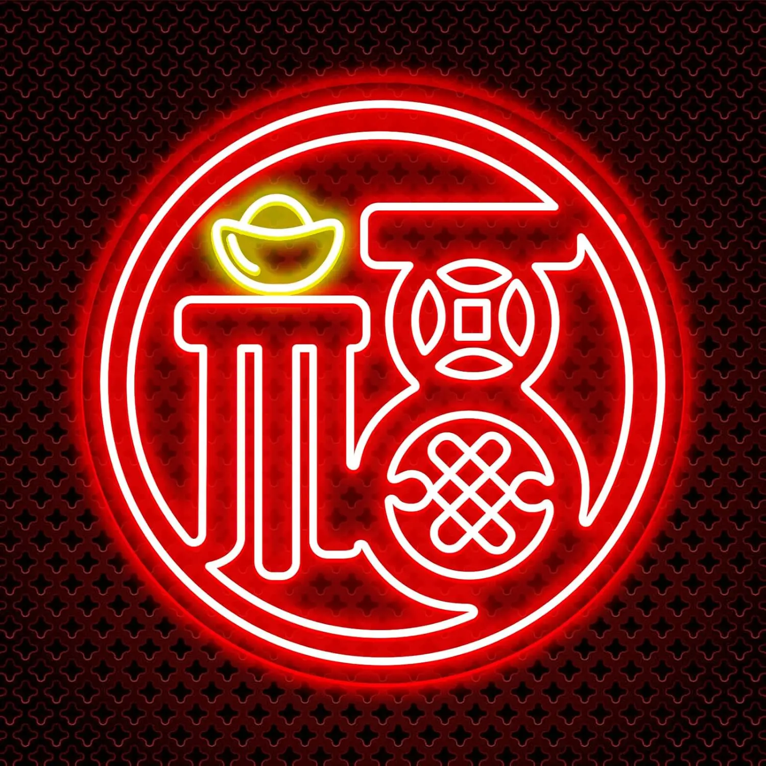 

Lucky "Fu" Symbol Neon Sign Chinese Art Wall Light USB LED Neon Light for Bar Gaming Room Bedroom Decoration Gift Night Light