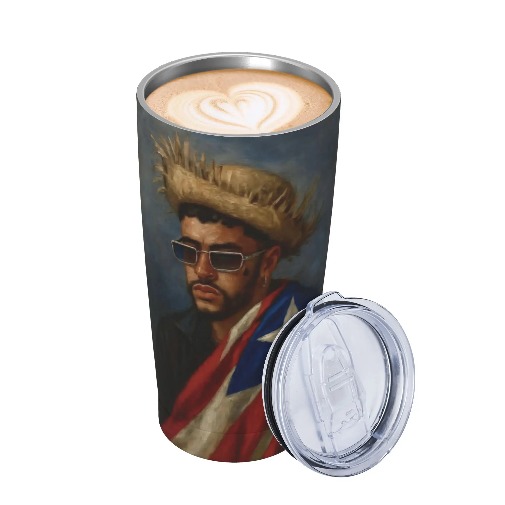 Bad Bunny DTMF Tour 2026 Tumbler Vacuum Insulated  Coffee Cups Stainless Steel School Mugs Water Bottle 20oz