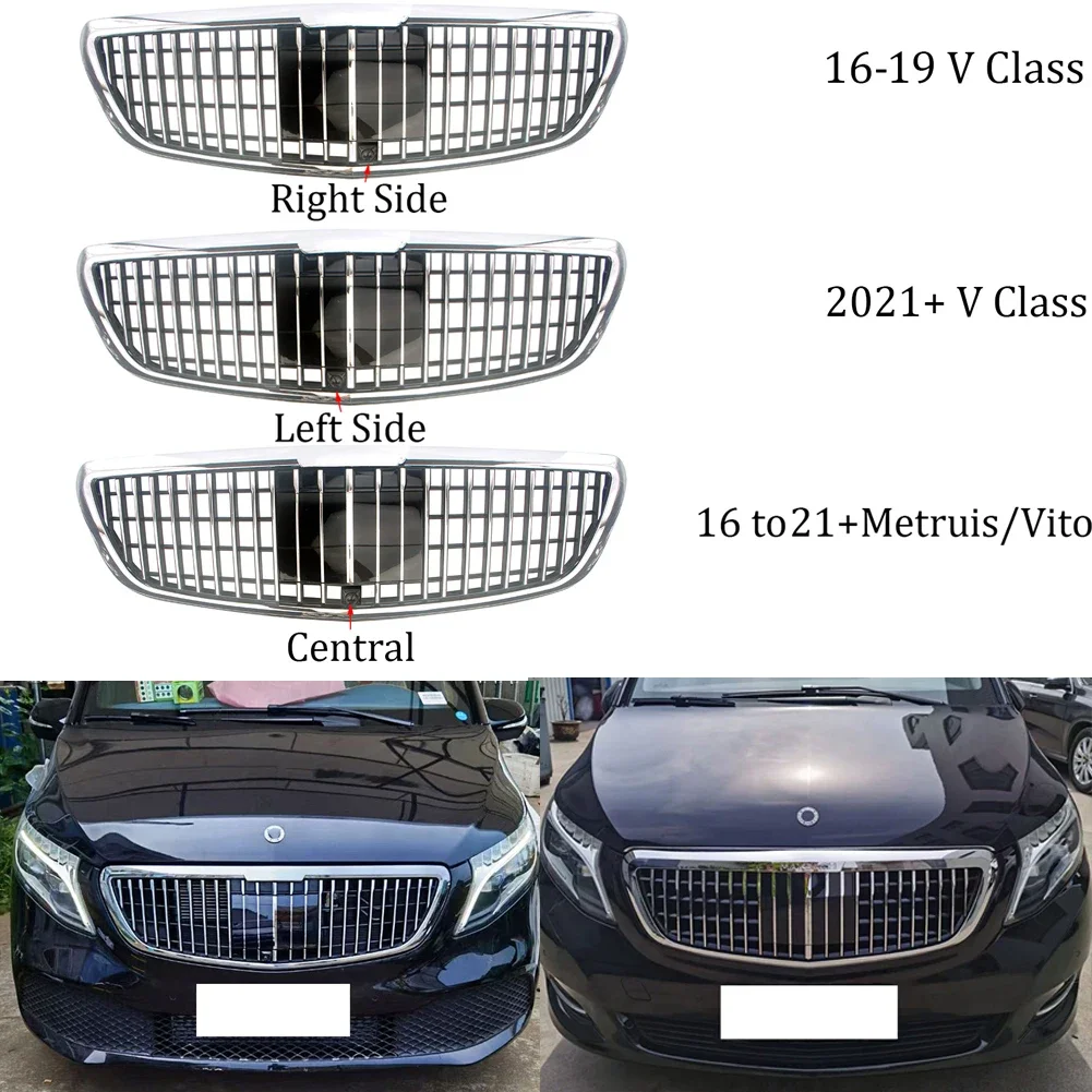 Front Racing Facelift Upper Grilles For Mercedez-Benz V-Class W447 Vito/Metris V220d V250d V260L 2016-2020+ Maybach Style