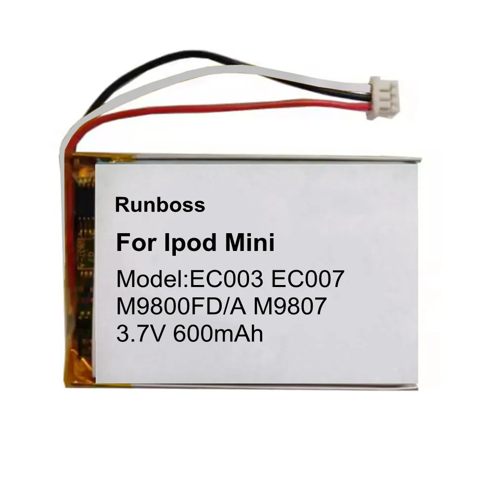 600mAh A1051 Battery For IPOD Mini 4GB Generation EC003 EC007 M9801 M9802 M9804 M9805 M9806 M9807 W065 MP3 MP4 MP3/4 1st 2nd Gen