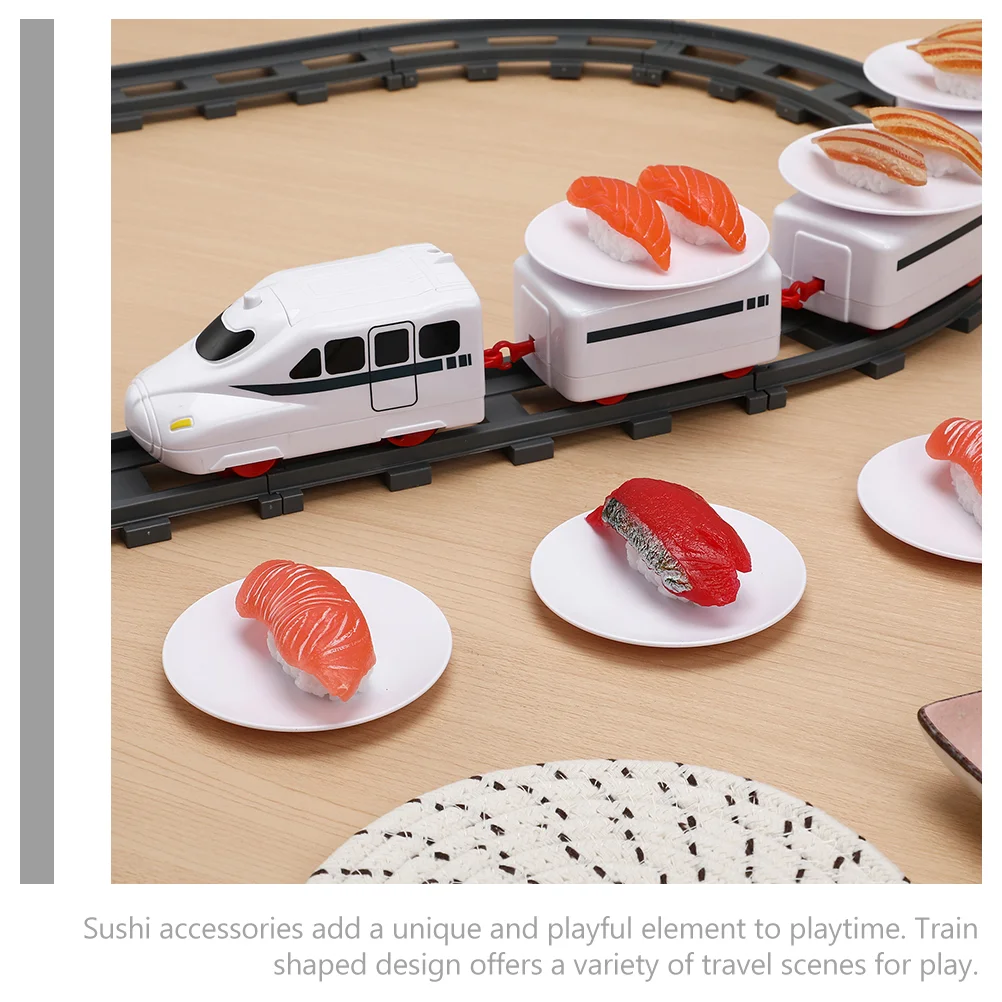 Kids Railway Japanese Rotating Cars Train Electric Conveyor Belt Sushi Toys Holder Multifunction