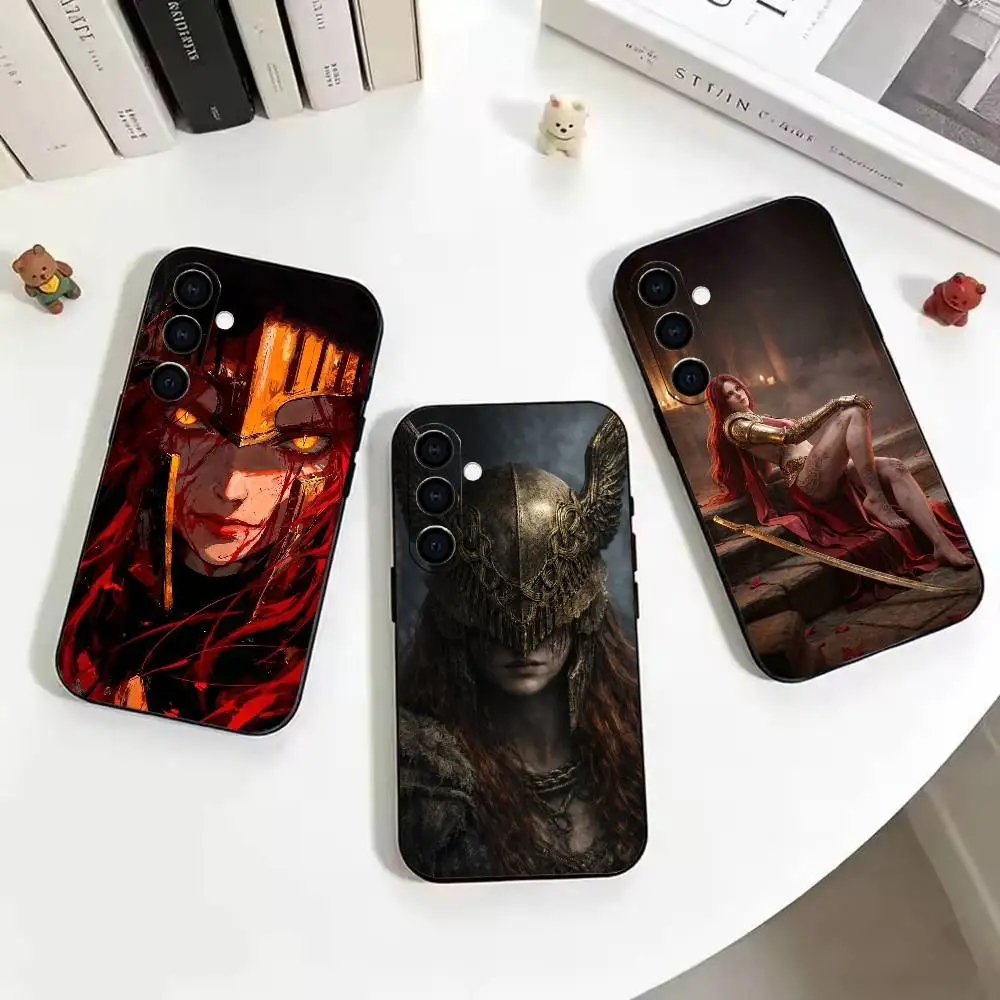 G-Game E-Elden-R Ring M--Malenia Phone Case For Samsung Galaxy A73, A72,A70,A53,A52,A51,Soft Silicone Black Cover