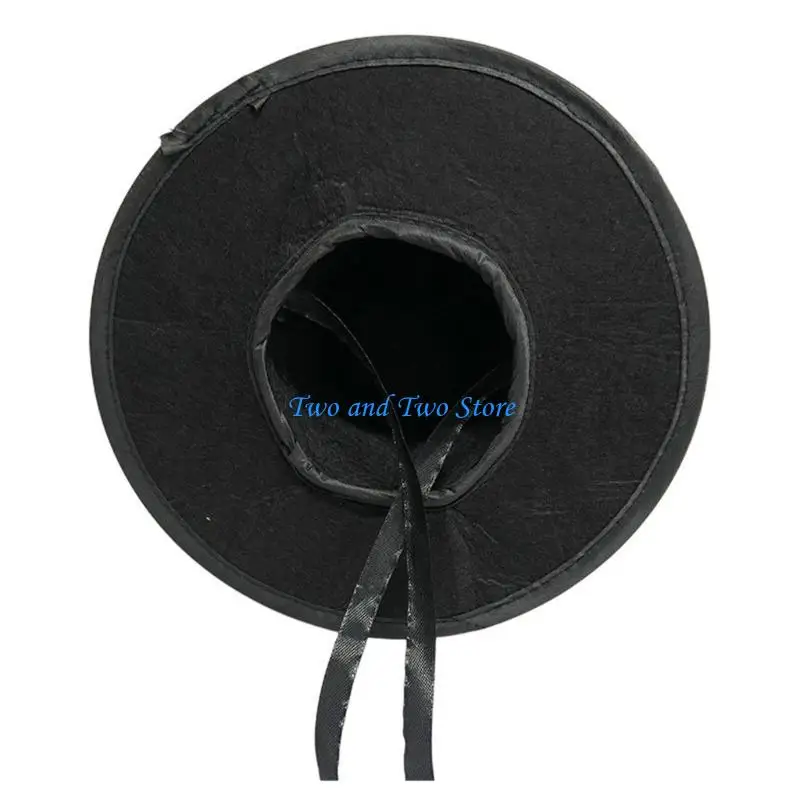 

HX6F Ancient Mesh Top Hat with Adjsutable Neckstrap Wide Brims Cosplay Party Tall Hat
