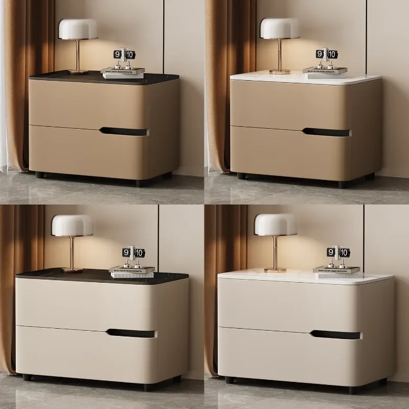 All solid wood bedside table, rock slab, high-grade cortex, modern simple locker, storage cabinet, bedside table 2026 explosion
