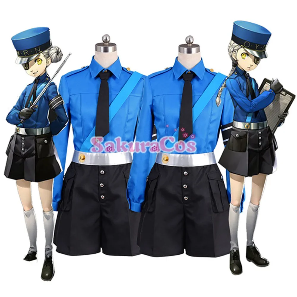 

Persona 5 Twin Prison Wardens Caroline and Justine Cosplay Uniform Suit Halloween Costumes Custom Made Top+Pants+Hat Full set