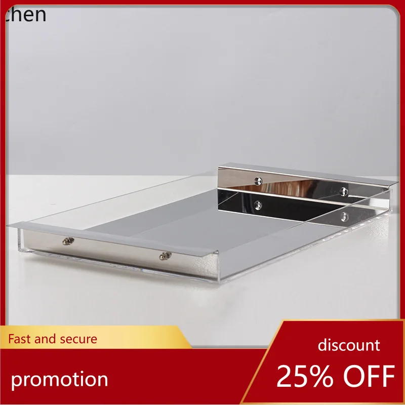 

ZML Modern Minimalist Metal Rectangular Tray, High-End Decorative Item, Model Home Soft Decoration Storage Tray