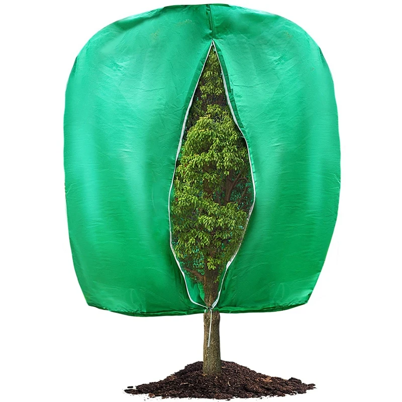 Large Plant Covers Freeze Protection, 94.4X78.7Inch Winter Tree Covers With Zipper Drawstring Thickened Frost Blanket