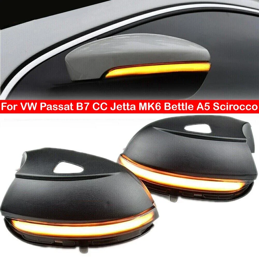 

For VW Passat B7 CC Jetta MK6 Bettle A5 Scirocco Car Dynamic LED Turn Signal Light Side Mirror Sequential Parking Lamp Blinker