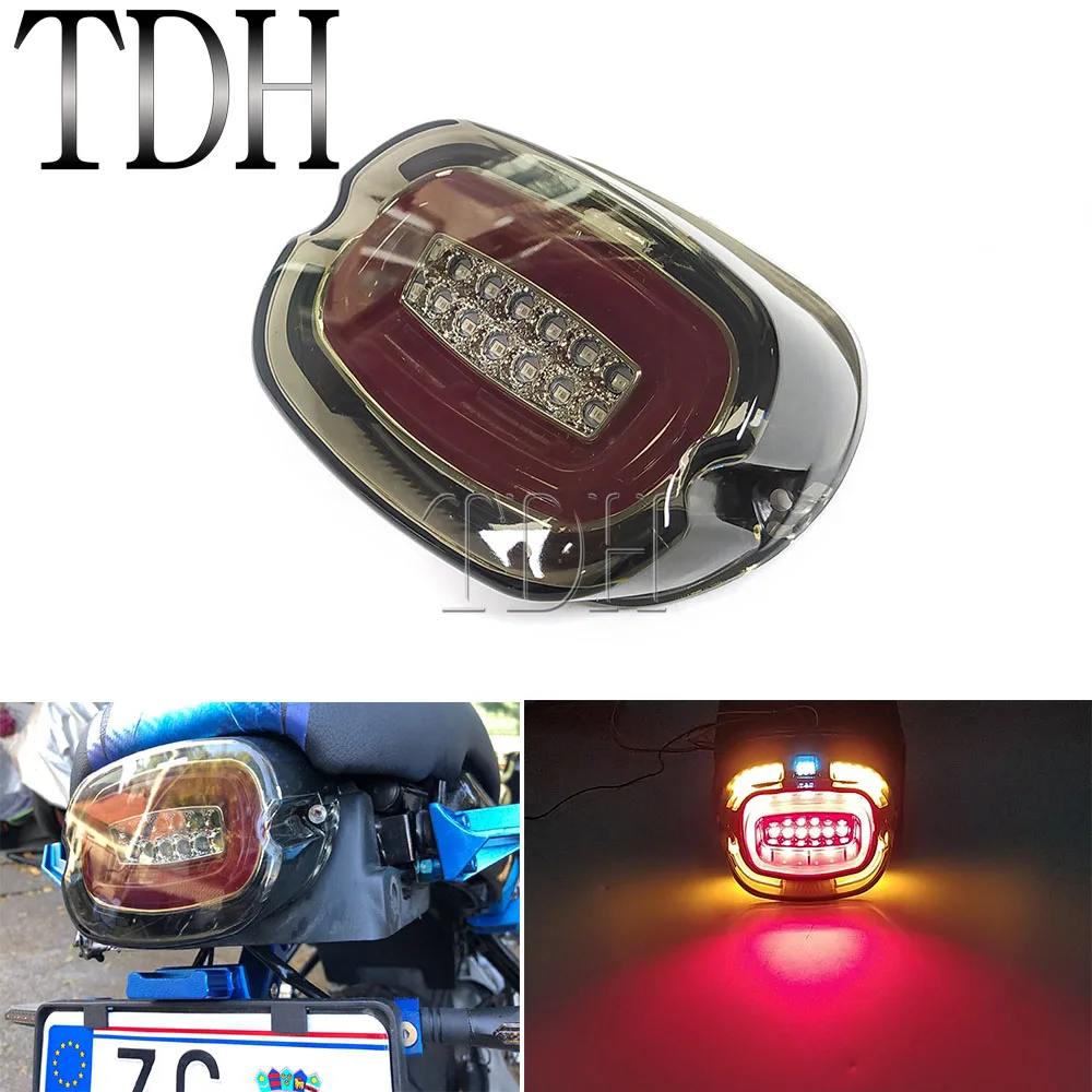 

LED Integrated Tail light Warning Turn Signal Light Brake Lamp for Harley Dyna Sportster Touring Softail Road Glide Fat Bob FLST