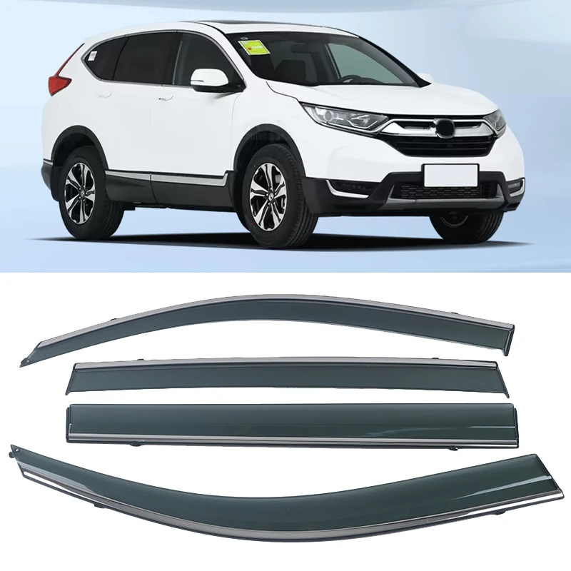 

For Honda CRV CR-V 2017-2021 Chrome Molding Trim Strip Wind Visor Deflectors Door Side Window Air Guard Against Snow Sun Rain