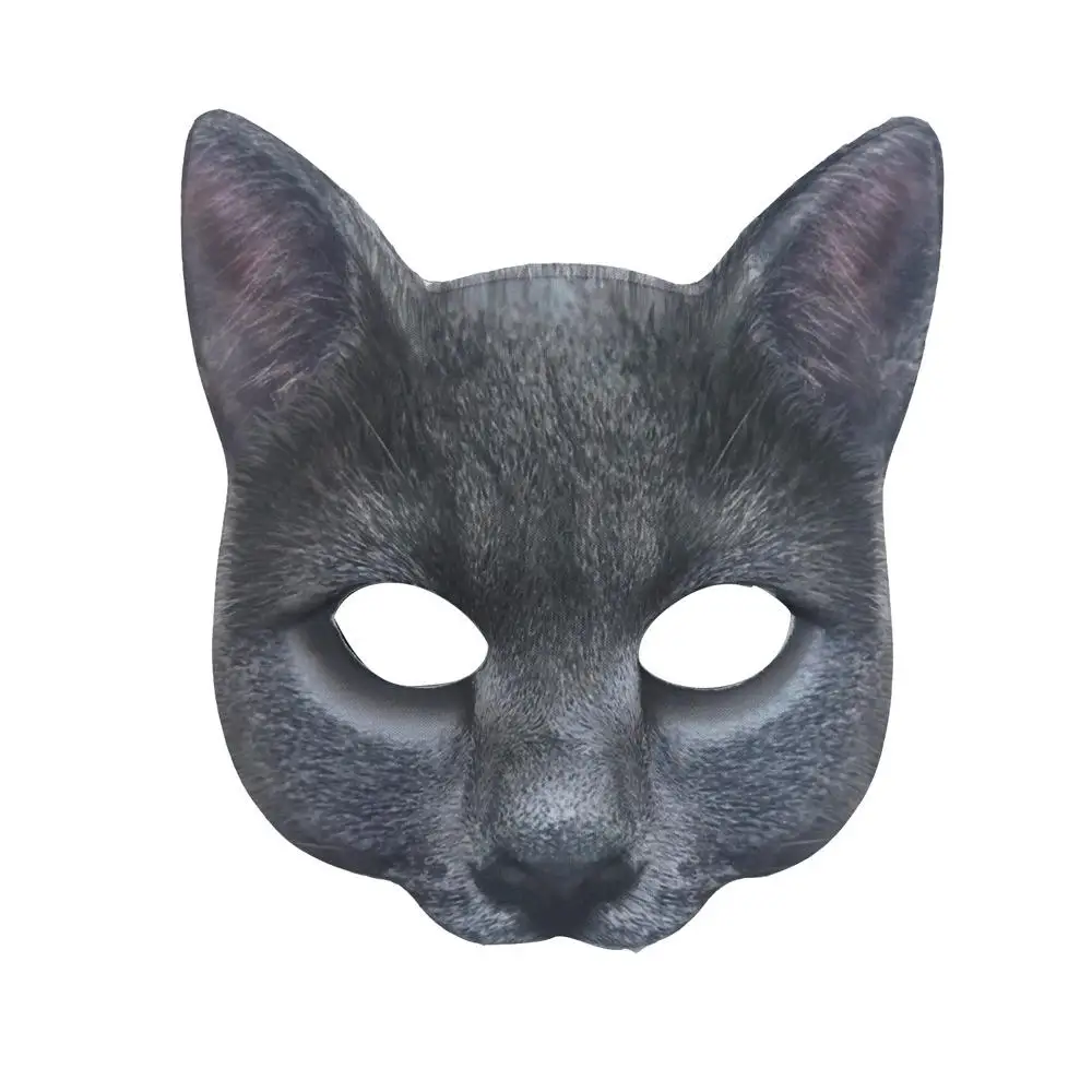 Katze Maske Halloween Halbe Gesicht Lebensechte Katze Maske Party Spielen Kostüm Requisiten Tier Partei Maske Unisex Cosplay Partei Requisiten