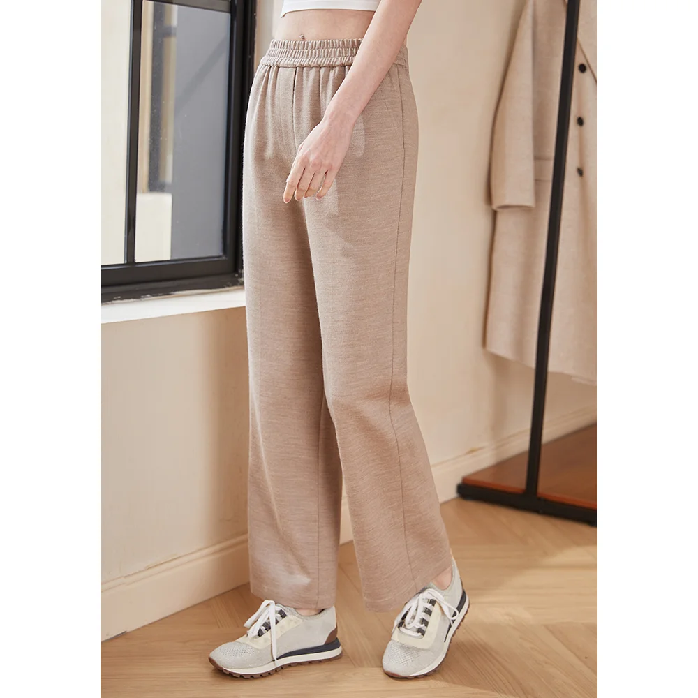 K1703X Luxury brand Clothing for Women ladies 100% Wool long pants Loose Autumn Winter Woolen Trousers