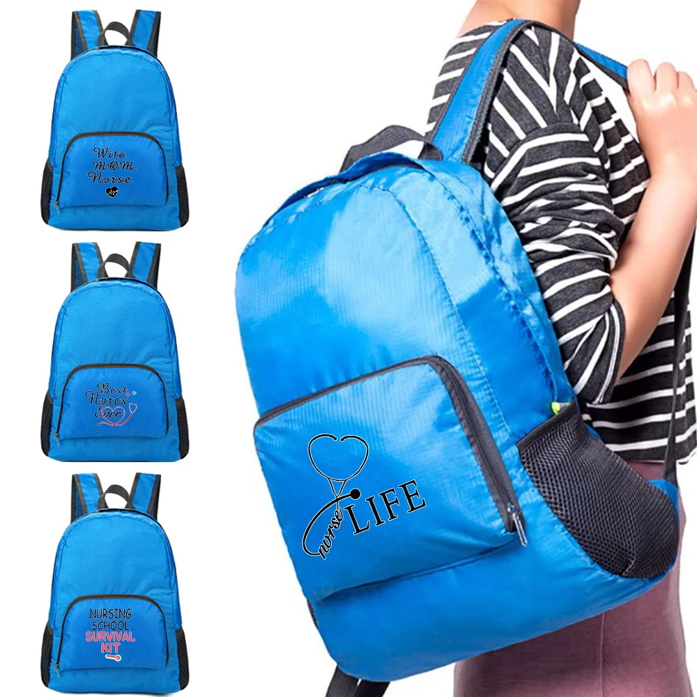 

Portable Foldable Backpack 2026 Women Travel Hiking Outdoor Pack Nurse Pattern Folding Sports Daypack Mountaineering Backpacks