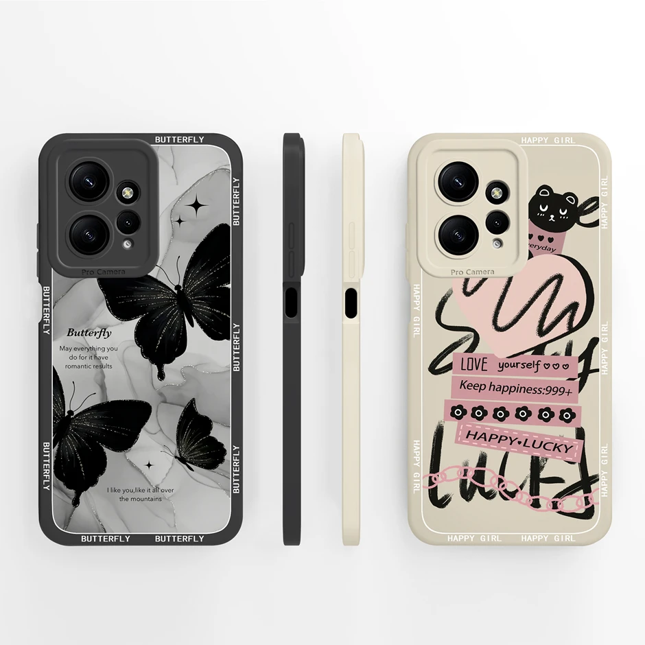 New Design Case For Redmi Note 12 Pro Plus 4G 5G Pretty Butterfly Silicone Cover For RedmiNote12 12Pro Plus 4G 5G Bumper Fundas view 2