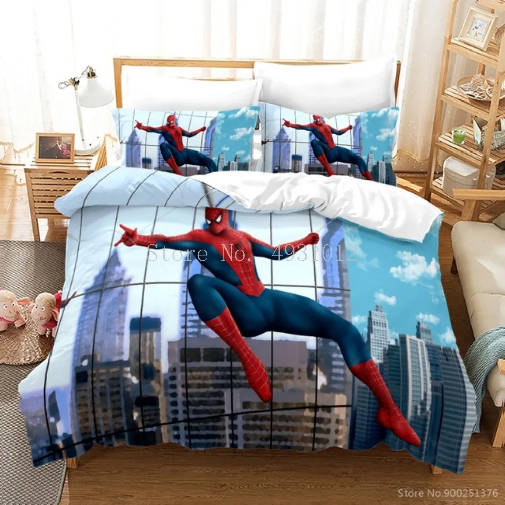 Disney 3D Printed Comforter Cover With Pillowcase Spiderman Duvet Cover Set Single Queen Size Bedding Set Bedclothes for Boys