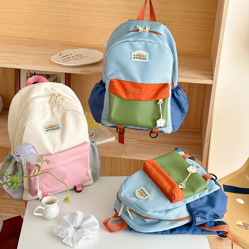 

Preschool & Grade 1 Children's Color Blocking Small Backpack - Lightweight & Pressure-Relieving Portable Kids Bag