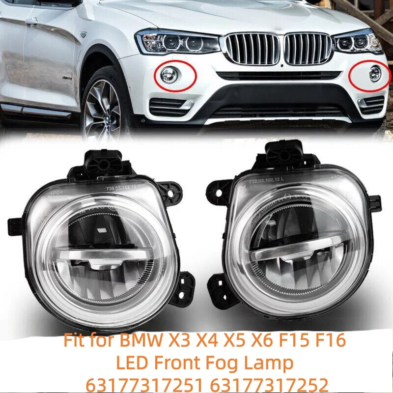 bmw-x3-x4-x5-x6-f15-f16-ledフロントフォグランプ-63177317251-63177317252に適合