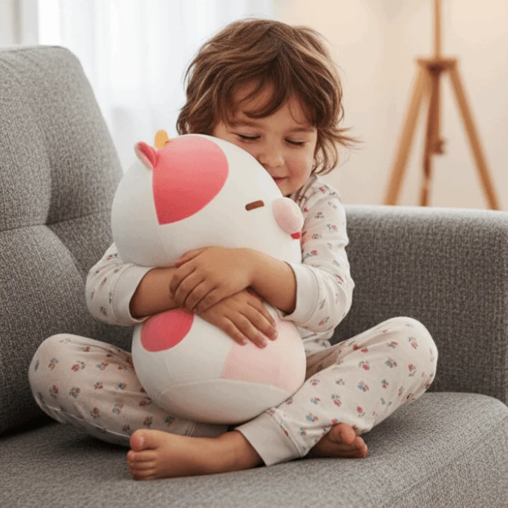 

Cute Fluffy Strawberry Cow Pig Collection Appease Strawberry Pig Cute Cartoon Pink Girlish Heart Cute Boys Girls