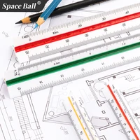 Space Ball Multi-functional Triangular Ruler Student Stationery 12.5/30cm Drafting Tool Scale Ruler Architect Technical Ruler 3