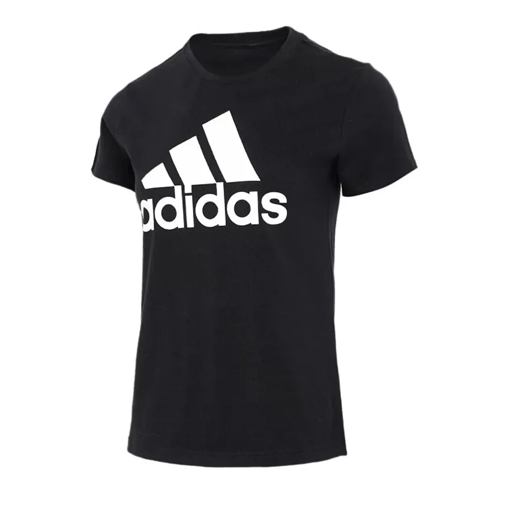 Adidas Women's Short-Sleeved Classic Fashionable and Comfortable American Retro Three-Stripes Printed Sports Casual Round-Neck T-Shirt Gl0722
