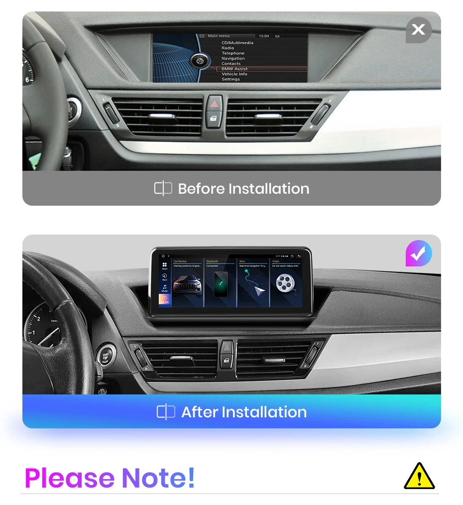 Junsun 10,25 Zoll Carplay für Apple Autoradio Multimedia für BMW X1 E84 2014-2018 Bluetooth Wireless Android Auto GPS Stereo – Detail 1