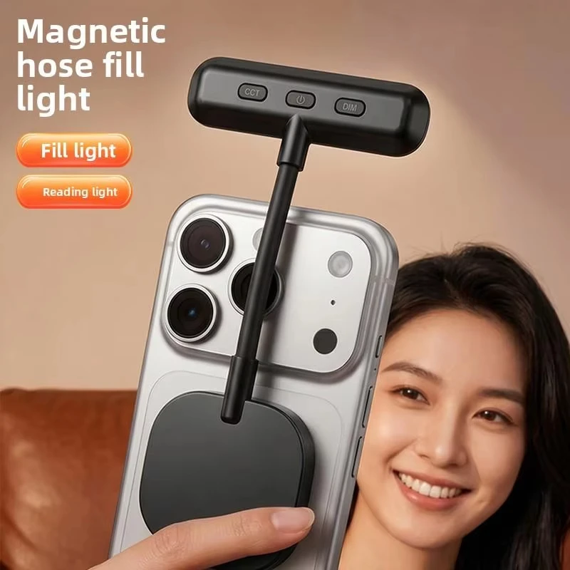 Magnetic Mobile Phone Fill Light, 3 Color Portable Mini Handheld Beauty Light for Photo Video Reading Screen Eye Care