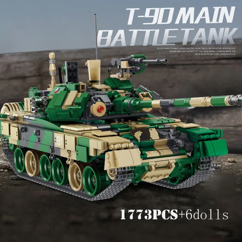 Military Russian Armored T90 Main Battle Tank Building Blocks WW2 Technical Weapons Challenger II Merkava MK4 Bricks Kids Toys