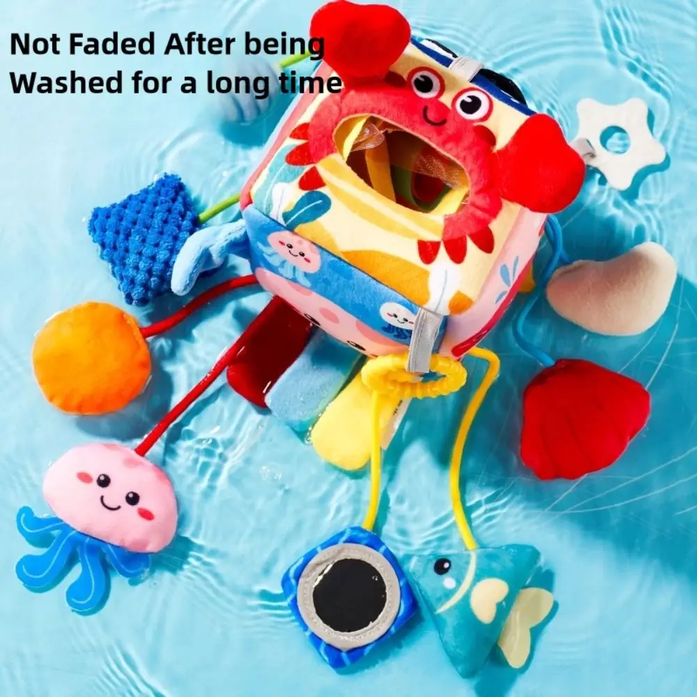 Kreatywne grzechotki dla niemowląt w kształcie miękkiego kraba, pluszowa zabawka sensoryczna, przyjemna w dotyku, wspomagająca rozwój wzrokowy.