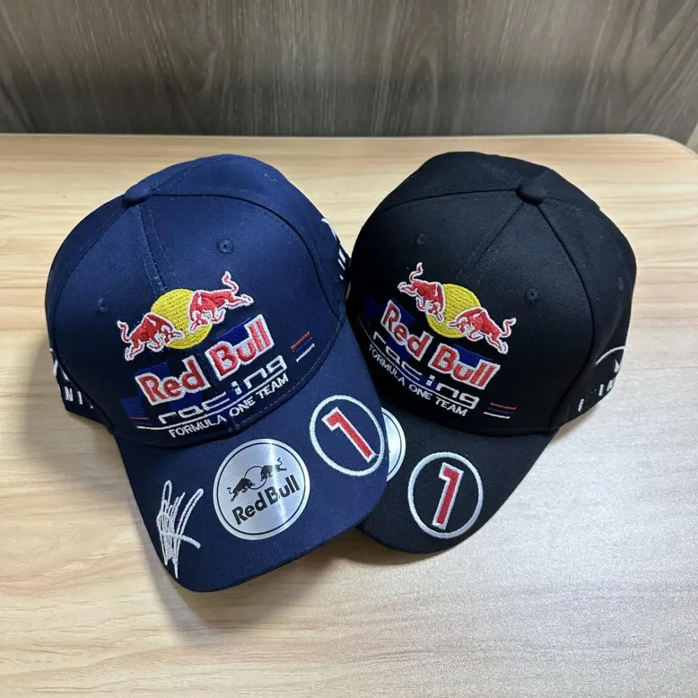 Fashionable Red Bull sports cap embroidered Red Bull baseball cap neutral golf cap outdoor sun protection Red Bull racing cap