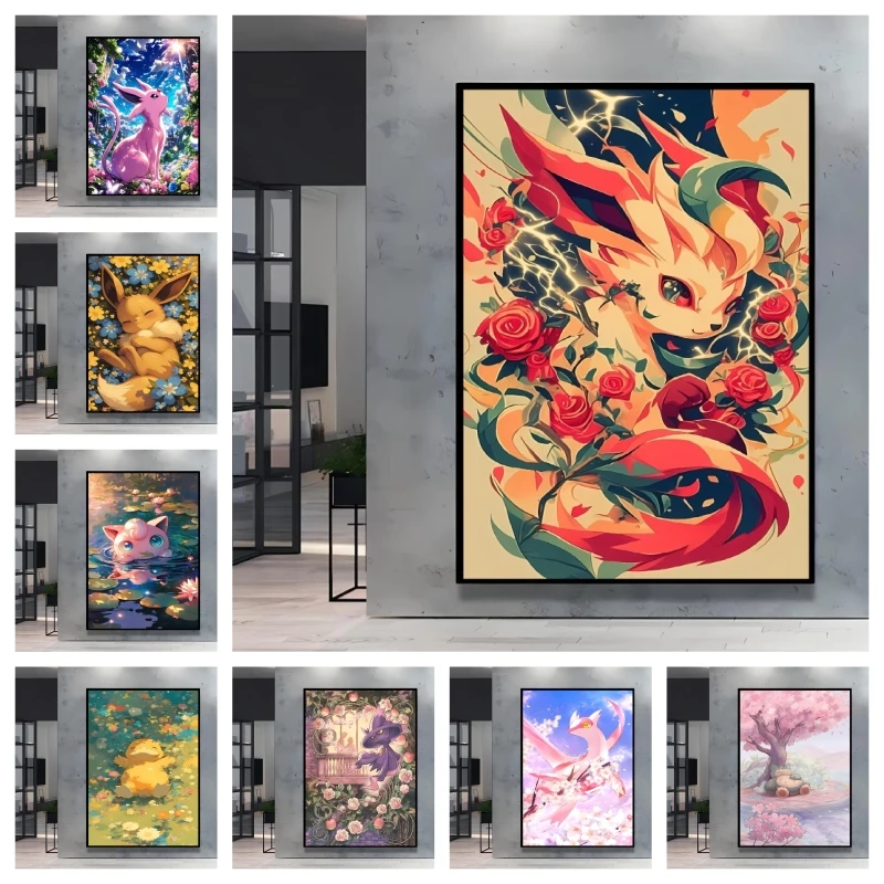 

Classic Anime Pokemon Leafeon Canvas Posters Cartoon Character Picture HD Printing Not Fading Modern Home Decor Birthday Gifts