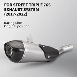 For Street Triple 765 S R RS 2017 - 2022 Moto Exhaust Escape Modify Project Carbon Fiber Muffler