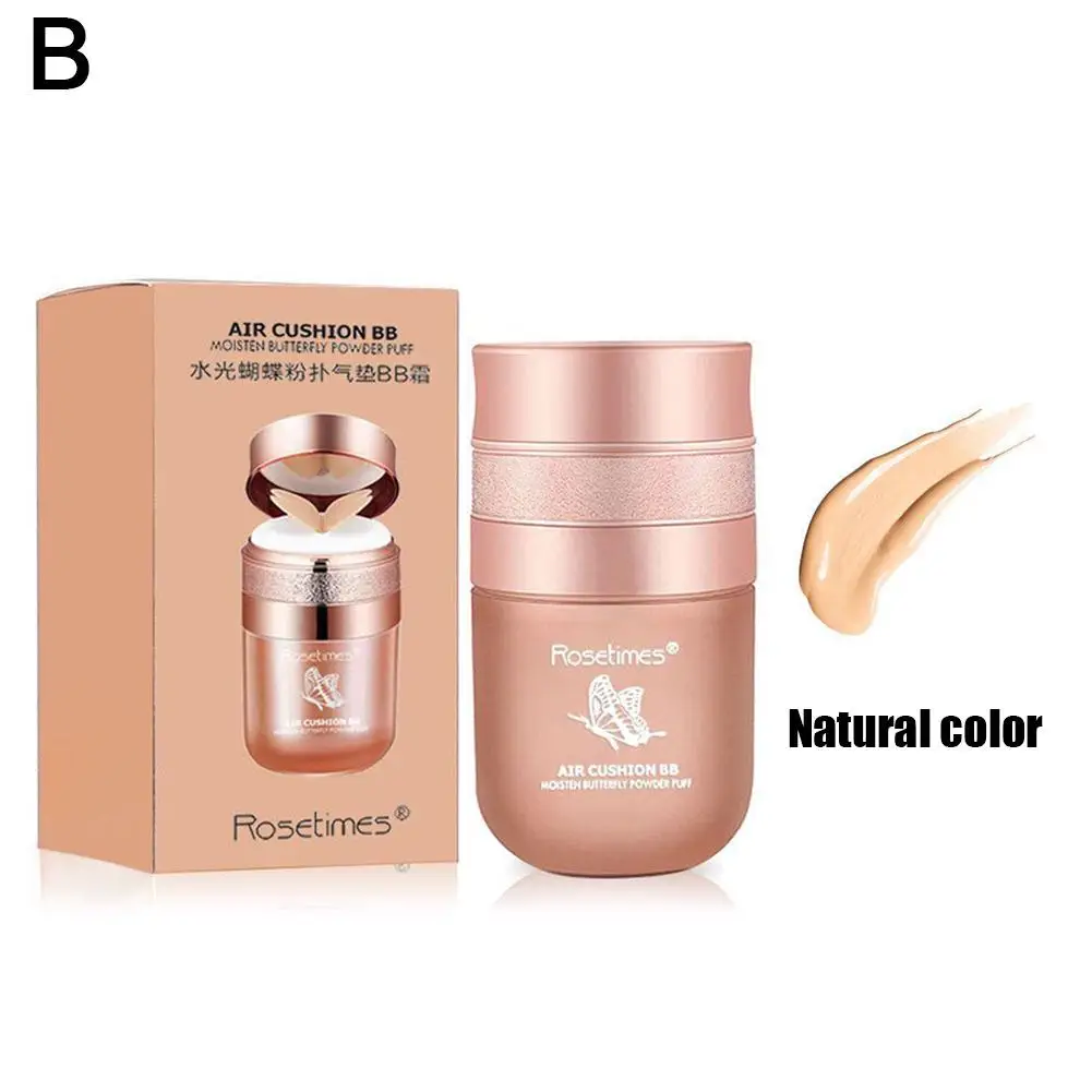 2Colors Air Cushion BB Cream Butterfly Powder Puff Foundation Whitening Concealer Oil-control Makeup Moisturizing Waterproo A5P4