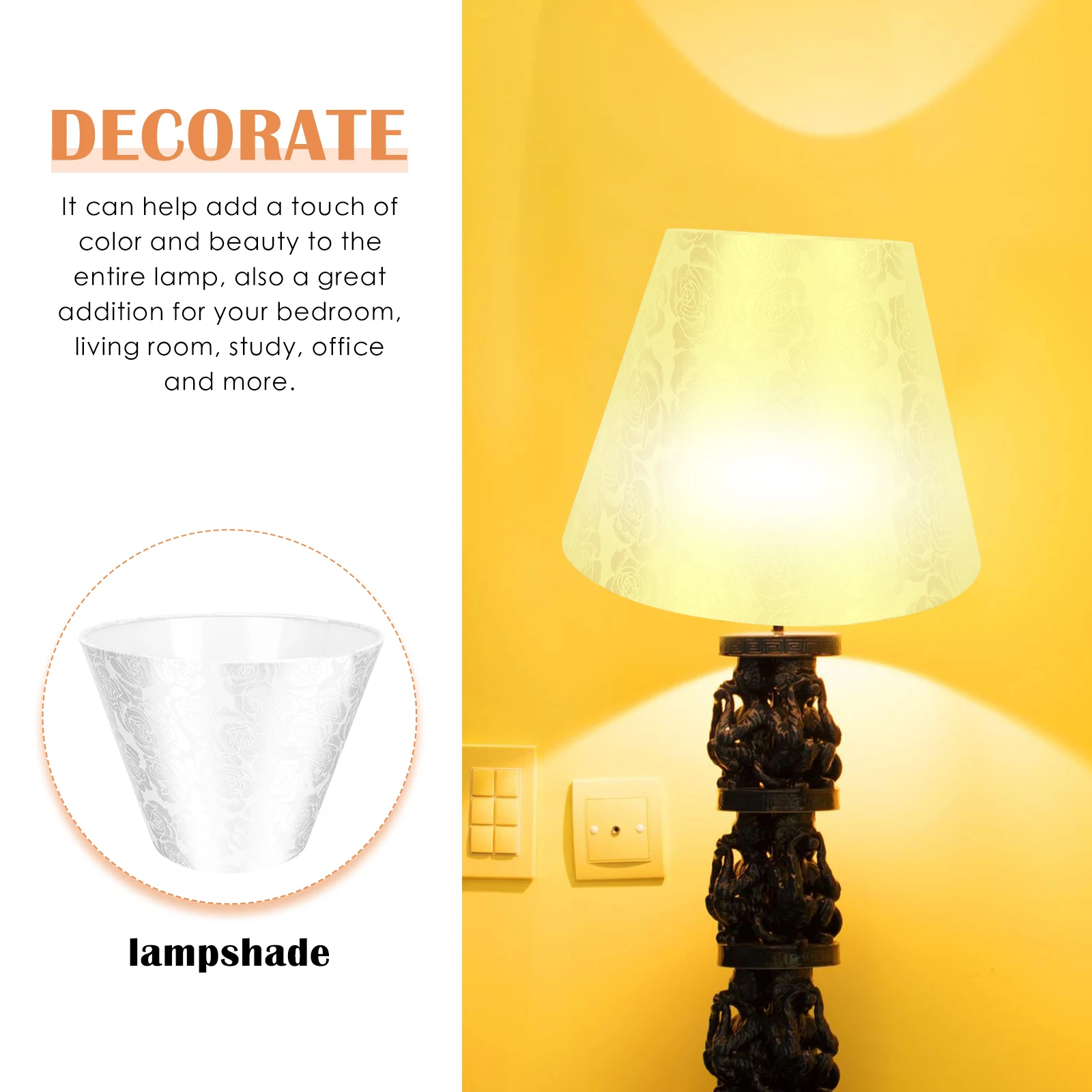 

Chrysanthemum Jacquard Delicate Pattern Lampshade Cloth Art Light Shade Decorative Lamp Cover for Living Room Jacquard Lampshade