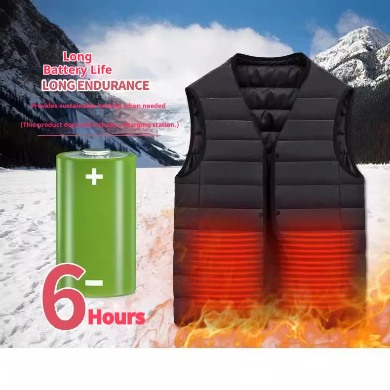 Unisex USB Smart Heated Vest Autumn Winter Electric Heating Waistcoat Men Women Warm Cotton Thermal Sleeveless Jacket